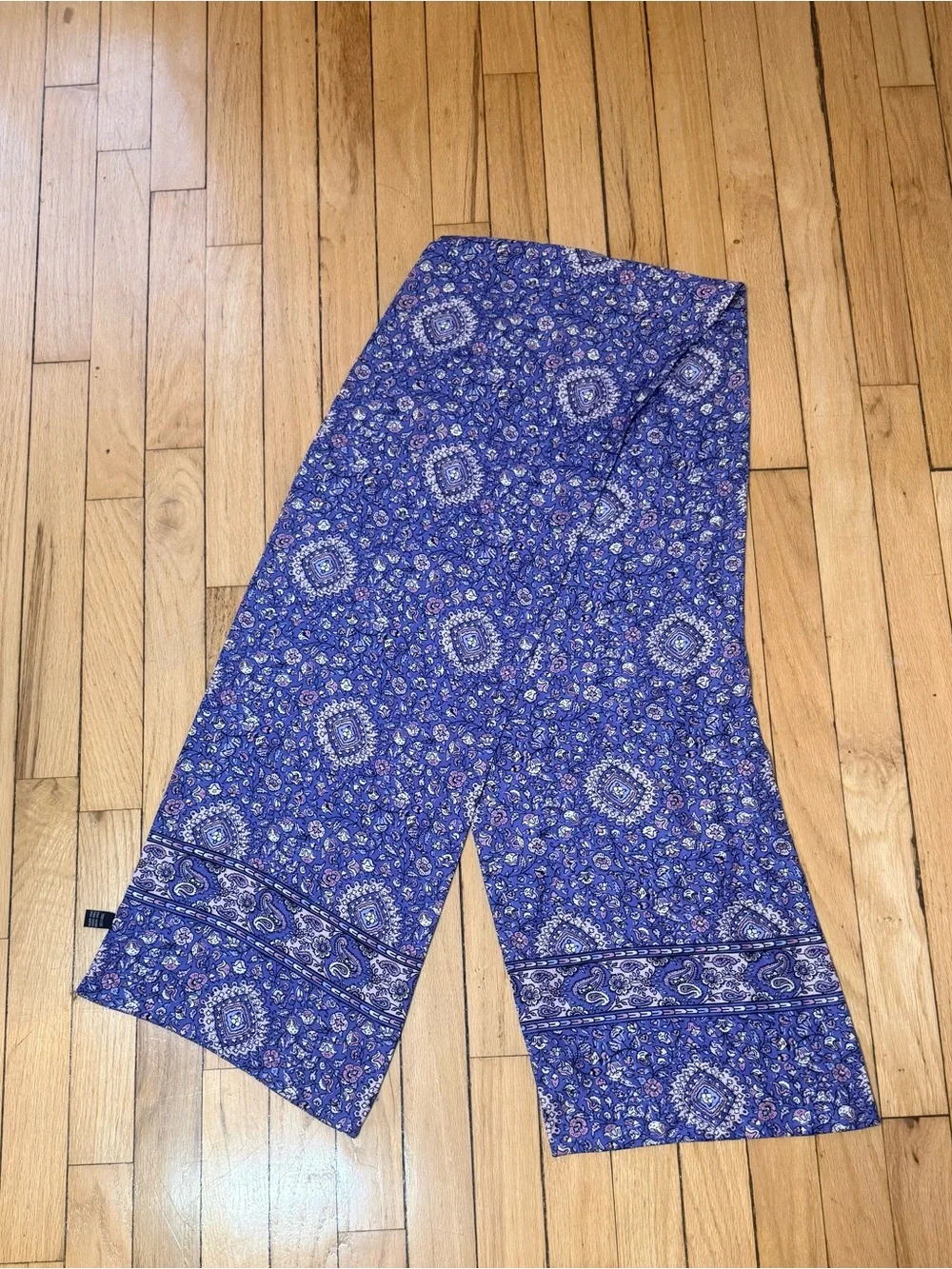 Light blue long Silk scarf